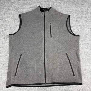 Old Navy Rec Tech Mens Large Gray Fleece Full Zip Performance Vest Jacket L